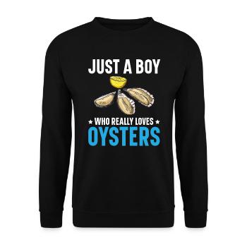 Just A Boy Who Really Loves Oysters Seafood Lover - Unisex Sweatshirt - black - Front - Alina (178cm) & Michal (187cm)