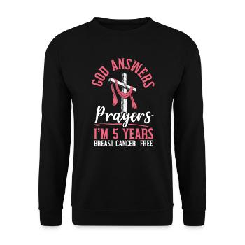 Dieu répond aux prières Survivante du cancer du sein - Sweat-shirt Unisexe - noir - Devant - Alina (178cm) & Michal (187cm)