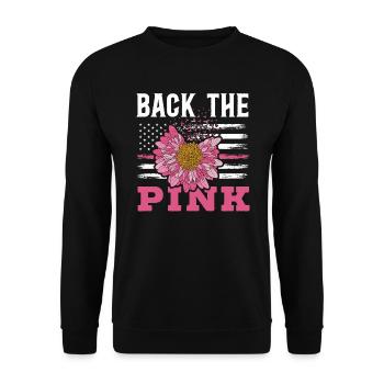 Retour Le drapeau rose des États-Unis Sensibilisation au cancer du sein - Sweat-shirt Unisexe - noir - Devant - Alina (178cm) & Michal (187cm)