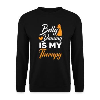 Belly Dancing Is My Therapy Shimmy Belly Dancer - Unisex Sweatshirt - black - Front - Alina (178cm) & Michal (187cm)