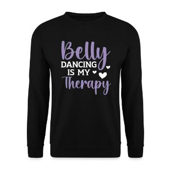 Belly Dancing Is My Therapy Shimmy Belly Dancer - Unisex Sweatshirt - black - Front - Alina (178cm) & Michal (187cm)