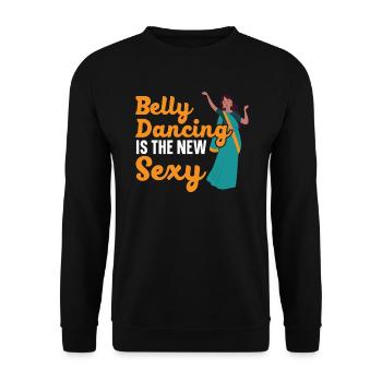 Bauchtanz ist der neue sexy Tanz Bauchtänzerin - Unisex Pullover - Schwarz - Vorne - Alina (178cm) & Michal (187cm)