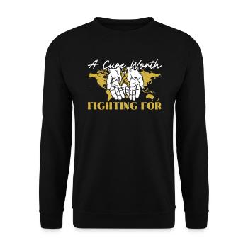 Eine Heilung, die es wert ist, für Krebs im Kindesalter gekämpft zu werden - Unisex Pullover - Schwarz - Vorne - Alina (178cm) & Michal (187cm)