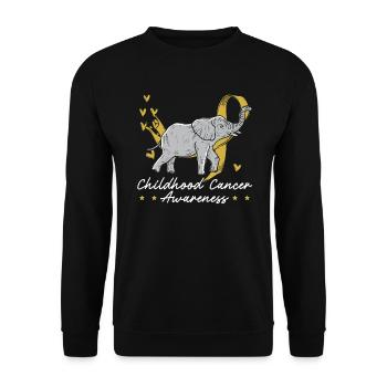 Escouade de soutien à la sensibilisation au cancer infantile Elephant - Sweat-shirt Unisexe - noir - Devant - Alina (178cm) & Michal (187cm)