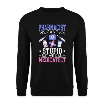 Pharmacist Prescription Pharmacy Assistant - Unisex Sweatshirt - black - Front - Alina (178cm) & Michal (187cm)