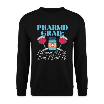 Pharmd Grad I Wined A Lot But I Dit It Graduation - Unisex Sweatshirt - black - Front - Alina (178cm) & Michal (187cm)