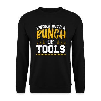 I Work With A Bunch Of Tools Construction Worker - Unisex Sweatshirt - black - Front - Alina (178cm) & Michal (187cm)