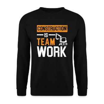 Construction Is Team Work Job Construction Worker - Unisex Sweatshirt - black - Front - Alina (178cm) & Michal (187cm)