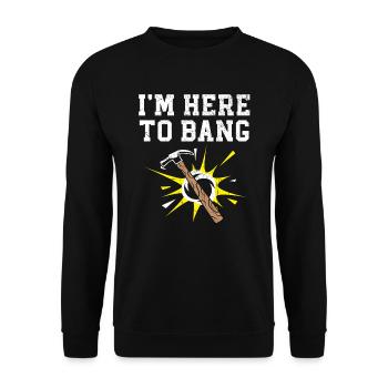 I'm Here To Bang Profession Construction Worker - Unisex Sweatshirt - black - Front - Alina (178cm) & Michal (187cm)