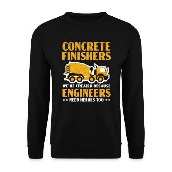Concrete Finishers Profession Construction Worker - Unisex Sweatshirt - black - Front - Alina (178cm) & Michal (187cm)