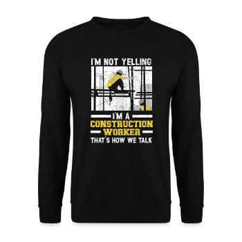 I'm A Construction Worker Concrete Whisperer Job - Unisex Sweatshirt - black - Front - Alina (178cm) & Michal (187cm)