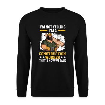 I'm A Construction Worker Concrete Whisperer Job - Unisex Sweatshirt - black - Front - Alina (178cm) & Michal (187cm)