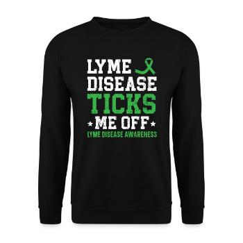Lyme Disease Ticks Me Off Lyme Disease Awareness - Unisex Sweatshirt - black - Front - Alina (178cm) & Michal (187cm)