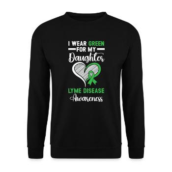 I Wear Green For My Daughter Lyme Disease - Unisex Sweatshirt - black - Front - Alina (178cm) & Michal (187cm)