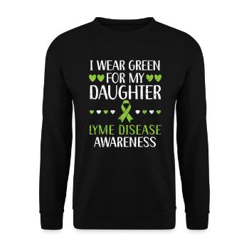 I Wear Green For My Daughter Lyme Disease - Unisex Sweatshirt - black - Front - Alina (178cm) & Michal (187cm)