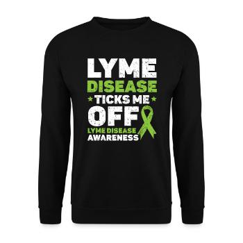 Lyme Disease Ticks Me Off Lyme Disease Awareness - Unisex Sweatshirt - black - Front - Alina (178cm) & Michal (187cm)