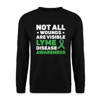 Not All Wounds Are Visible Lyme Disease Awareness - Unisex Sweatshirt - black - Front - Alina (178cm) & Michal (187cm)