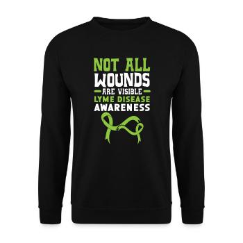 Not All Wounds Are Visible Lyme Disease Awareness - Unisex Sweatshirt - black - Front - Alina (178cm) & Michal (187cm)