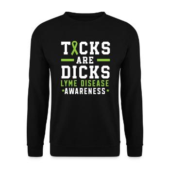 Ticks Are Dicks Lyme Disease Awareness Month - Unisex Sweatshirt - black - Front - Alina (178cm) & Michal (187cm)