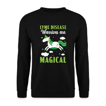 Lyme Disease Warriors Are Magical Unicorn Lover - Unisex Sweatshirt - black - Front - Alina (178cm) & Michal (187cm)
