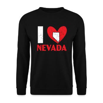 I Love Nevada USA America Nevadians Nevadans - Unisex Sweatshirt - black - Front - Alina (178cm) & Michal (187cm)