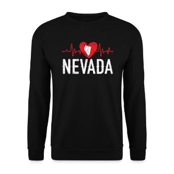 Nevada Heartbeat USA America Nevadians Nevadans - Unisex Sweatshirt - black - Front - Alina (178cm) & Michal (187cm)