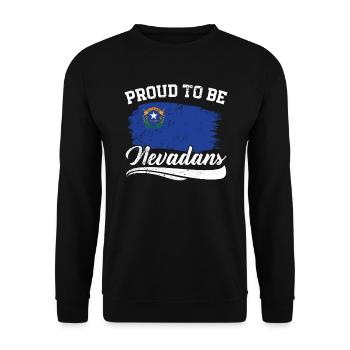 Proud To Be Nevadans USA America I Love Nevada - Unisex Sweatshirt - black - Front - Alina (178cm) & Michal (187cm)