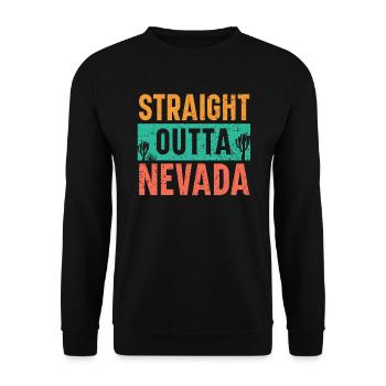 Straight Outta Nevada USA America Nevadans - Unisex Sweatshirt - black - Front - Alina (178cm) & Michal (187cm)