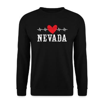 Nevada Heartbeat USA America Nevadians Nevadans - Unisex Sweatshirt - black - Front - Alina (178cm) & Michal (187cm)