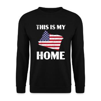 C’est ma maison Oregon USA Amérique Oregoniens - Sweat-shirt Unisexe - noir - Devant - Alina (178cm) & Michal (187cm)