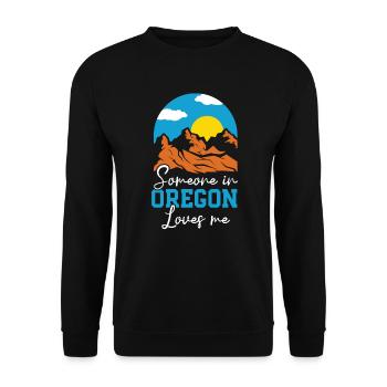 Quelqu’un dans l’Oregon m’aime USA Amérique Oregoniens - Sweat-shirt Unisexe - noir - Devant - Alina (178cm) & Michal (187cm)