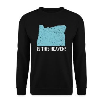 Is This Heaven Oregon USA America Oregonians - Unisex Sweatshirt - black - Front - Alina (178cm) & Michal (187cm)