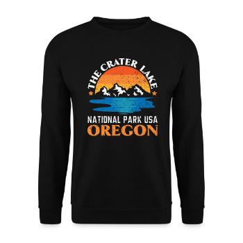 The Crater Lake National Park USA Oregon America - Unisex Sweatshirt - black - Front - Alina (178cm) & Michal (187cm)