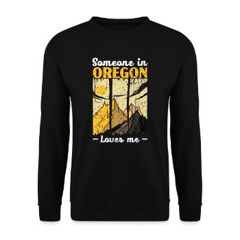 Quelqu’un dans l’Oregon m’aime USA Amérique Oregoniens - Sweat-shirt Unisexe - noir - Devant - Alina (178cm) & Michal (187cm)