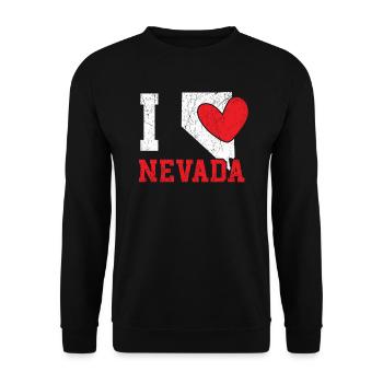 I Love Nevada USA America Nevadians Nevadans - Unisex Sweatshirt - black - Front - Alina (178cm) & Michal (187cm)