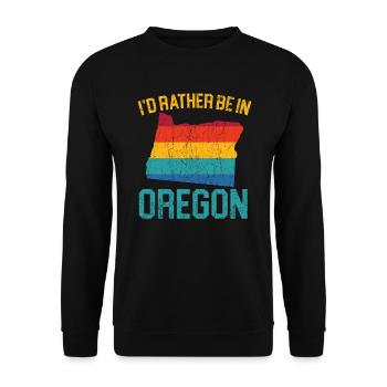 Je préfère être en Oregon USA Amérique Oregoniens - Sweat-shirt Unisexe - noir - Devant - Alina (178cm) & Michal (187cm)
