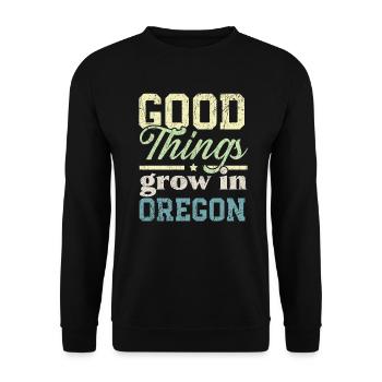 De bonnes choses poussent dans l’Oregon USA Amérique Oregoniens - Sweat-shirt Unisexe - noir - Devant - Alina (178cm) & Michal (187cm)