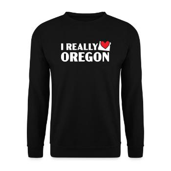 J’aime vraiment Oregon USA Amérique Oregonians - Sweat-shirt Unisexe - noir - Devant - Alina (178cm) & Michal (187cm)