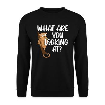 What Are You Looking At Big Eyes Animal Tarsier - Unisex Sweatshirt - black - Front - Alina (178cm) & Michal (187cm)