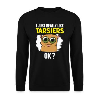 J’aime vraiment Tarsiers Ok Wildlife Animal - Sweat-shirt Unisexe - noir - Devant - Alina (178cm) & Michal (187cm)