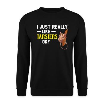 J’aime vraiment Tarsiers Ok Wildlife Animal - Sweat-shirt Unisexe - noir - Devant - Alina (178cm) & Michal (187cm)