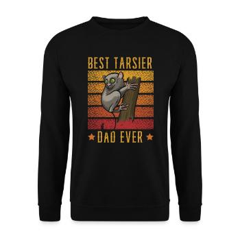 Bester Tarsier Dad jemals Big Eyes Trees Tierliebhaber - Unisex Pullover - Schwarz - Vorne - Alina (178cm) & Michal (187cm)