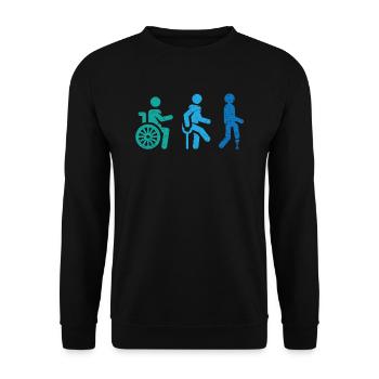Amputationsrollstuhl Behinderter Amputierter Amputierter - Unisex Pullover - Schwarz - Vorne - Alina (178cm) & Michal (187cm)