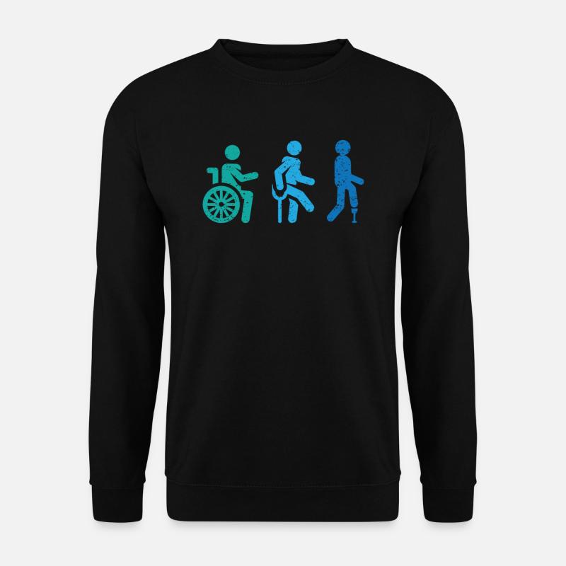 Amputationsrollstuhl Behinderter Amputierter Amputierter - Unisex Pullover - Schwarz