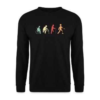 Amputationsrollstuhl Behinderter Amputierter Amputierter - Unisex Pullover - Schwarz - Vorne - Alina (178cm) & Michal (187cm)