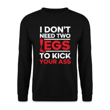 Je n’ai pas besoin de deux jambes pour donner un coup de pied dans le cul amputé - Sweat-shirt Unisexe - noir - Devant - Alina (178cm) & Michal (187cm)