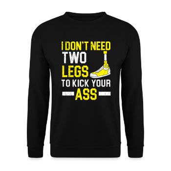 Je n’ai pas besoin de deux jambes pour donner un coup de pied dans le cul amputé - Sweat-shirt Unisexe - noir - Devant - Alina (178cm) & Michal (187cm)