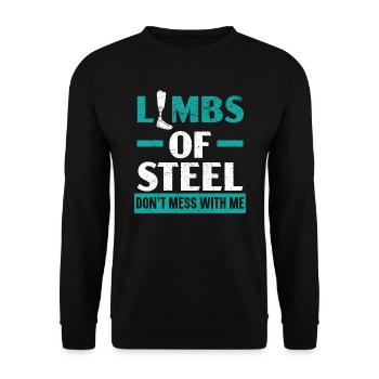 Amputationsrollstuhl Behinderter Amputierter Amputierter - Unisex Pullover - Schwarz - Vorne - Alina (178cm) & Michal (187cm)