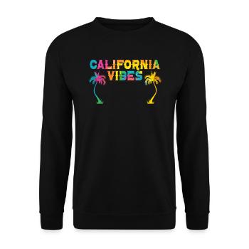 California Vibes USA Amerika Amerikanisch Kalifornisch - Unisex Pullover - Schwarz - Vorne - Alina (178cm) & Michal (187cm)