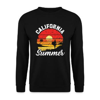 California Summer America American Californian USA - Unisex Sweatshirt - black - Front - Alina (178cm) & Michal (187cm)